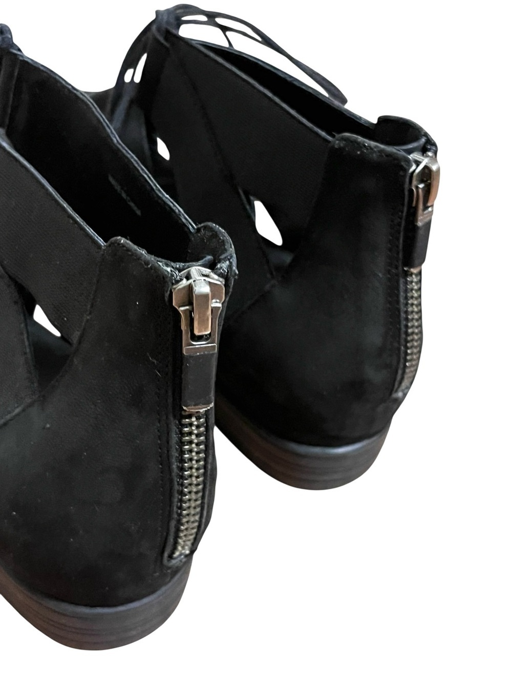 Eileen Fisher Link Elastic Strappy Zip Back Comfort Minimalist Black Sandals — 7 - Picture 3 of 10